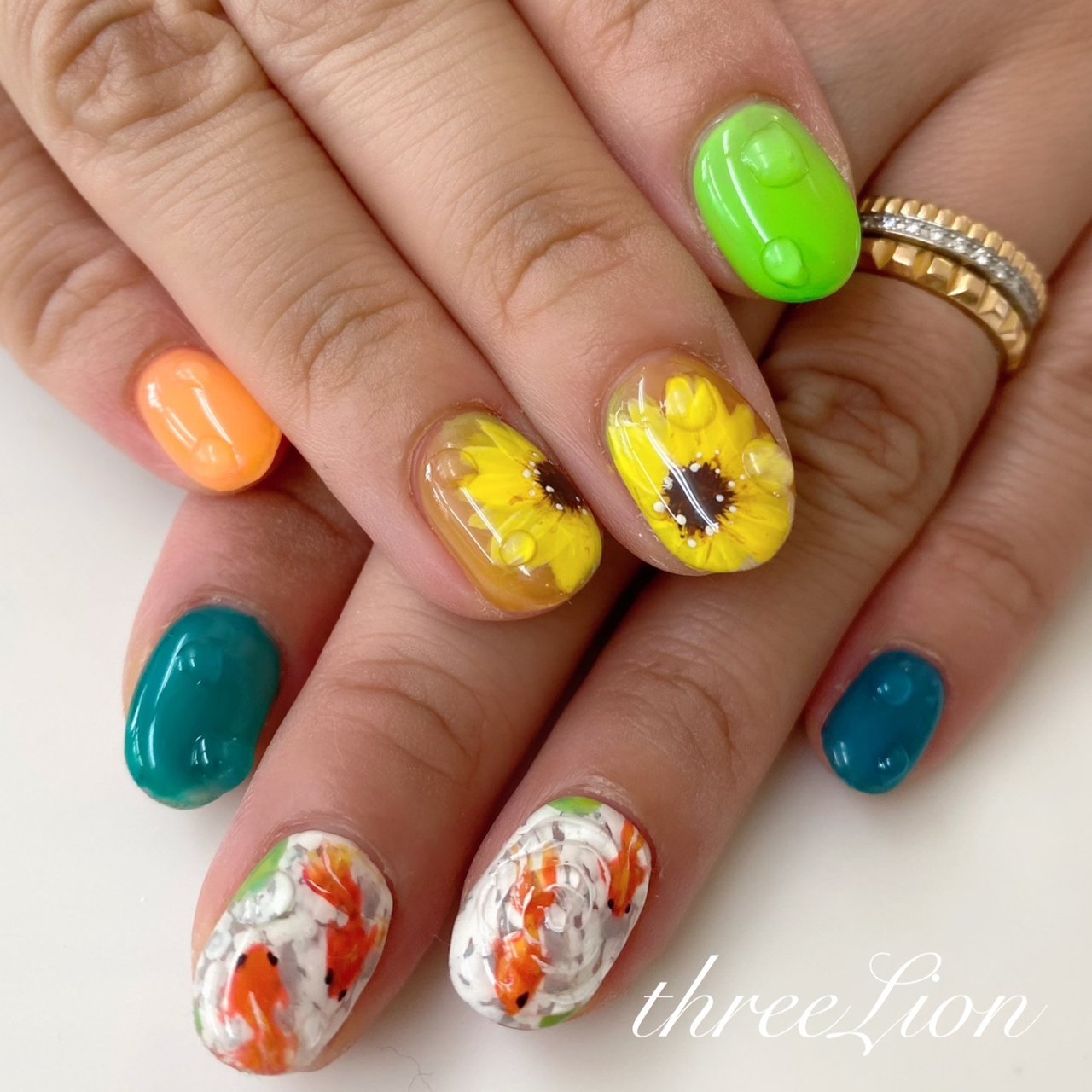 夏 リゾート 浴衣 ライブ ハンド Threelion ネイル アイラッシュ 庄所本店 のネイルデザイン No ネイルブック