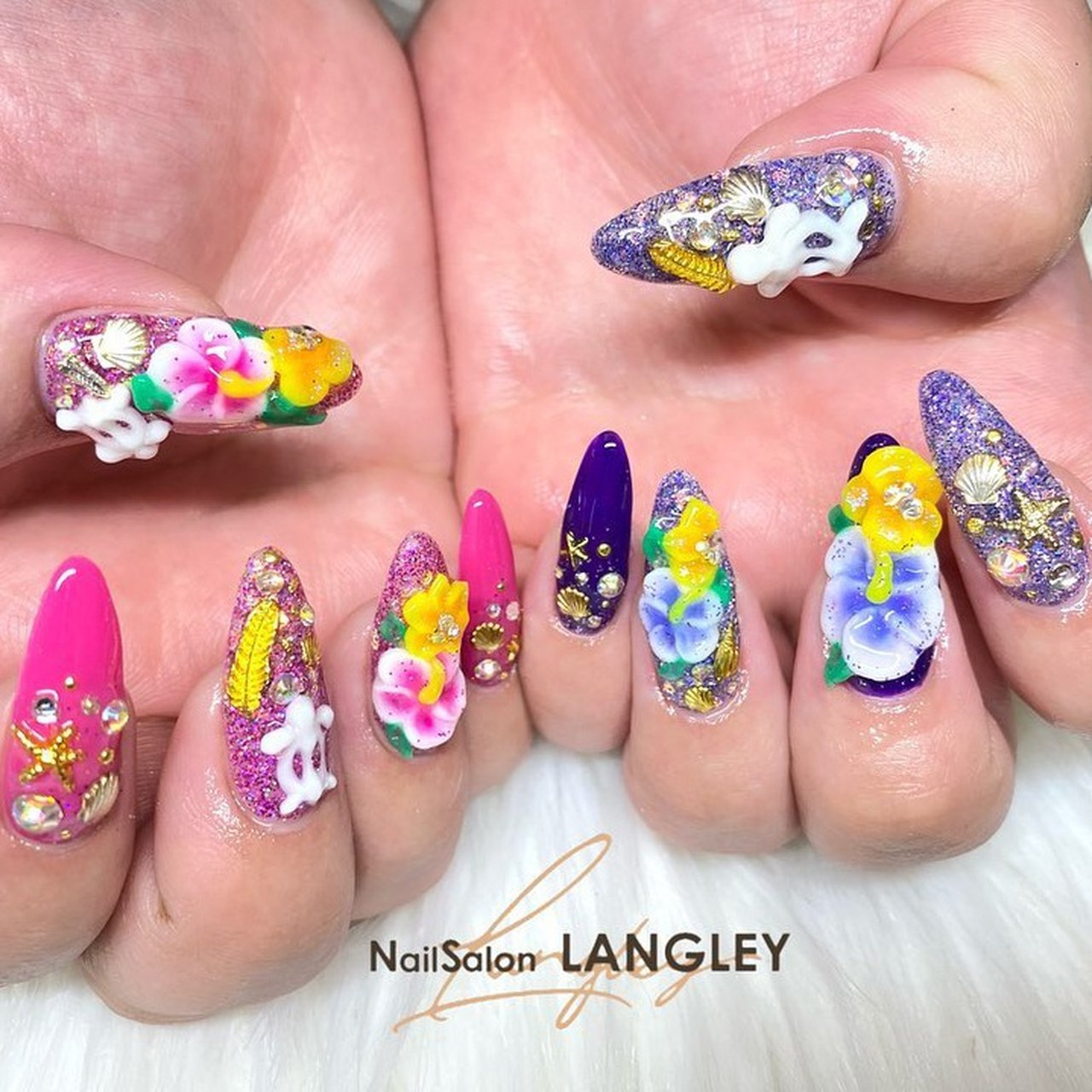 夏 旅行 海 リゾート ハンド Nailsalon Langleyのネイルデザイン No ネイルブック