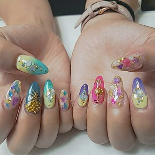 フラミンゴネイルのネイルデザイン ネイルブック