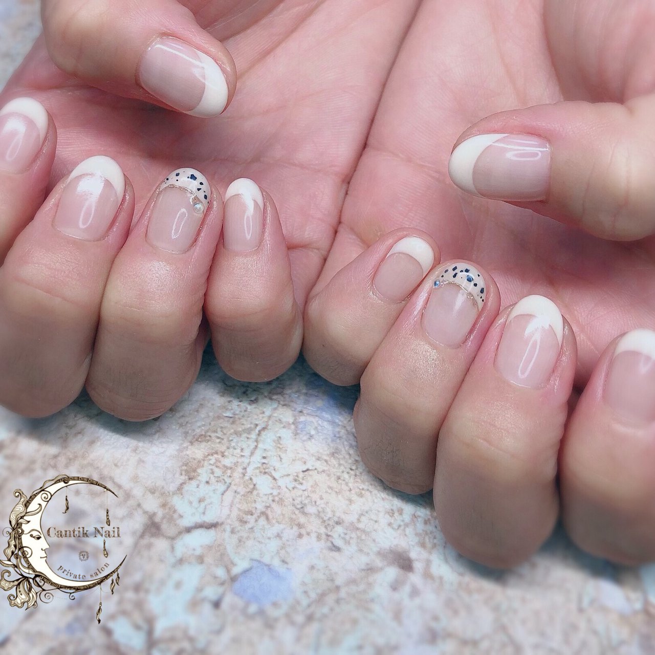 オールシーズン ハンド フレンチ ショート ホワイト 美月のネイルデザイン No ネイルブック