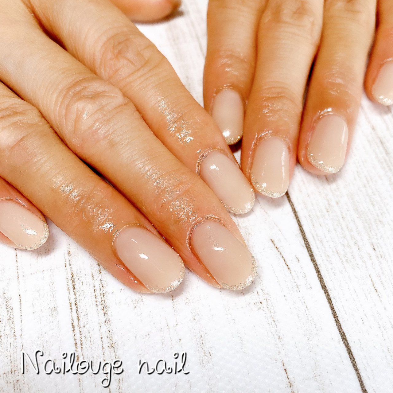 オールシーズン オフィス ハンド シンプル ラメ Nailsalon Nailougeのネイルデザイン No ネイルブック