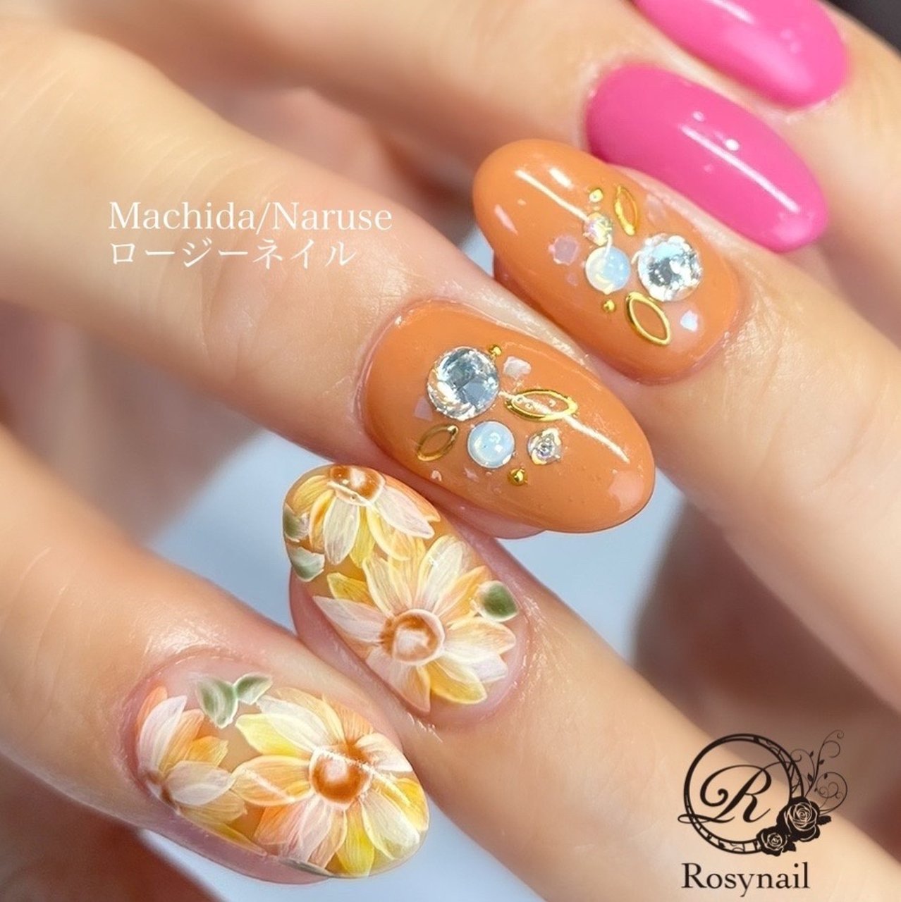 夏 海 リゾート 浴衣 ハンド 町田 成瀬ネイルサロン ロージーネイルのネイルデザイン No ネイルブック