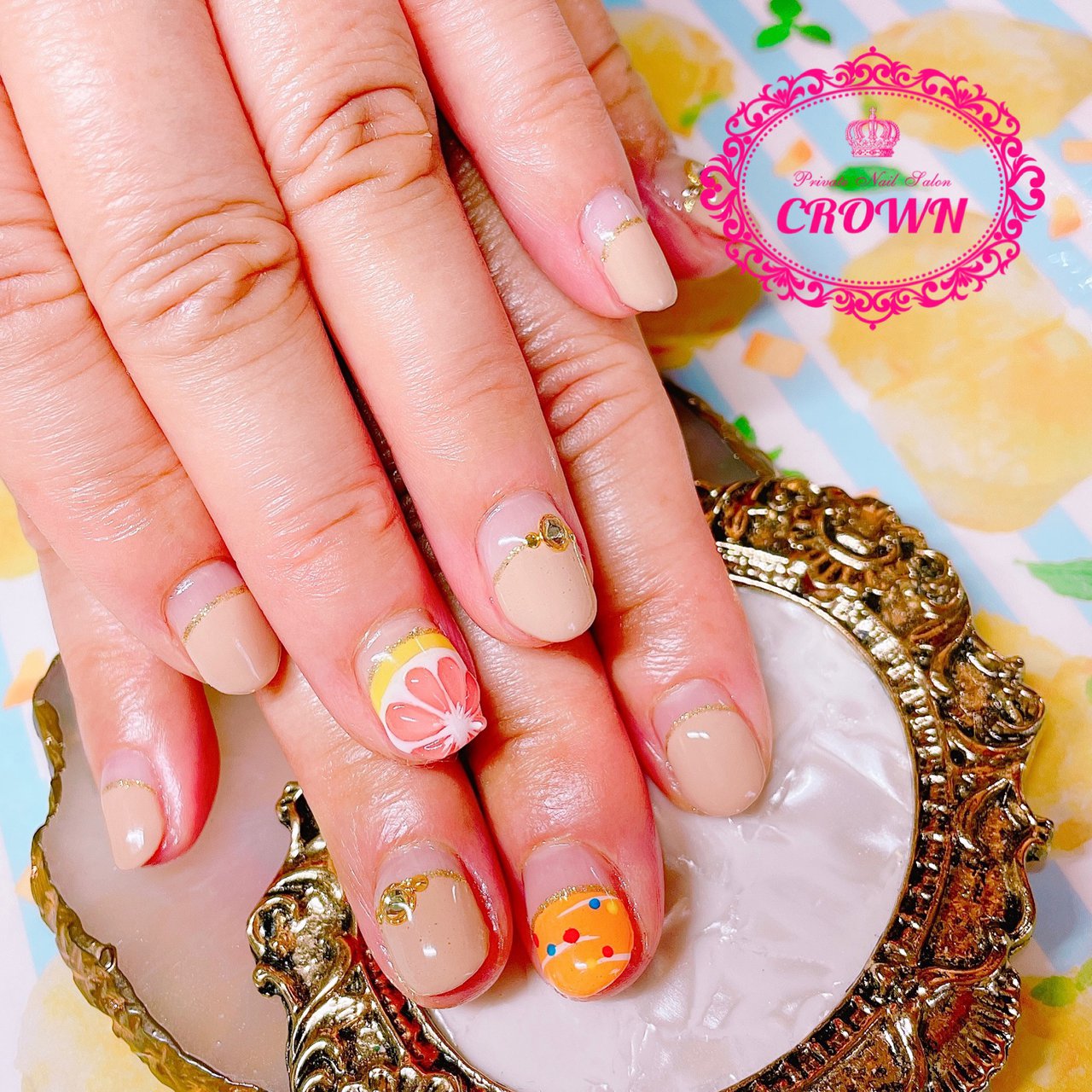 夏 オールシーズン リゾート オフィス ハンド Crown Nail Kikugawaのネイルデザイン No ネイルブック