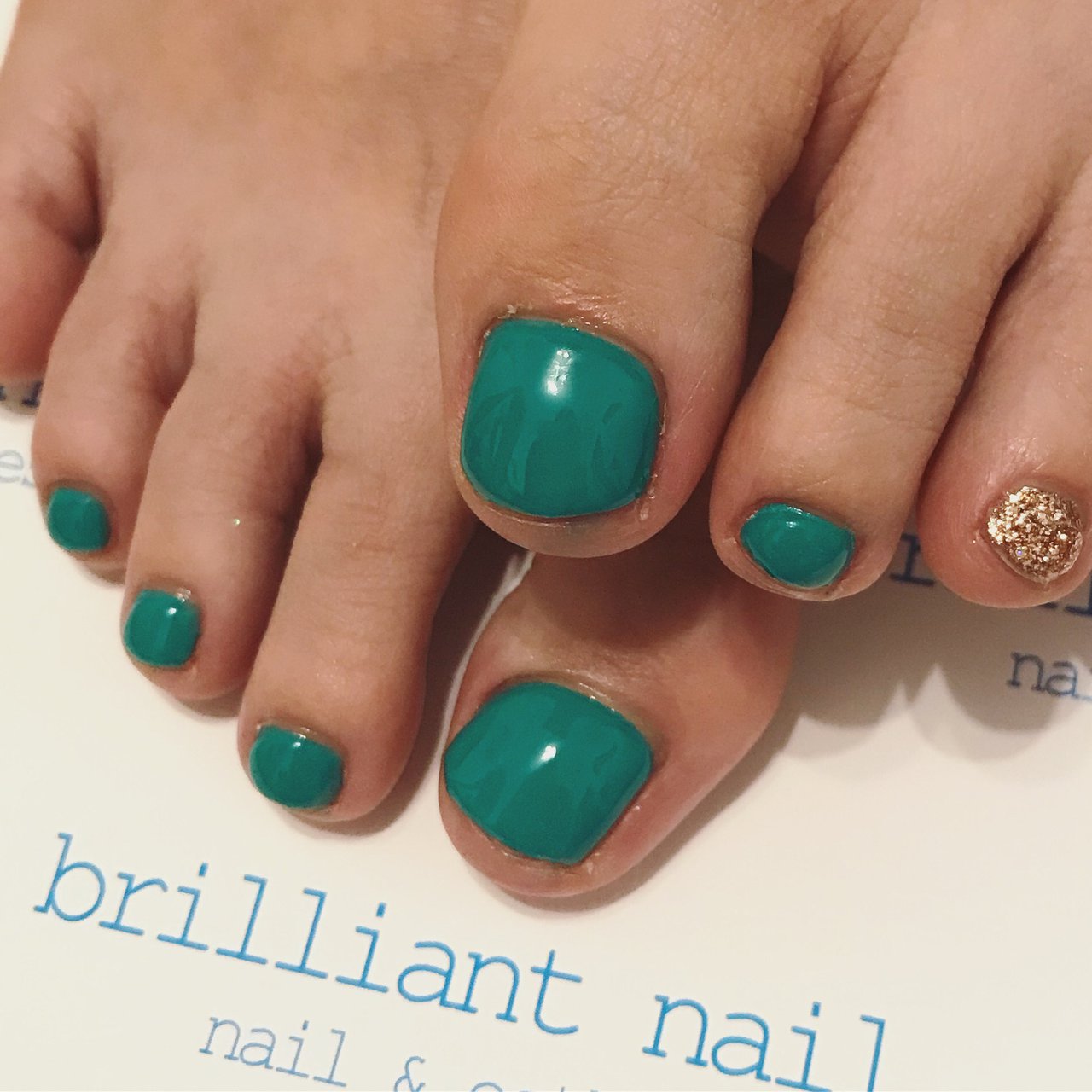 オールシーズン フット シンプル ワンカラー グリーン Brilliantnailのネイルデザイン No ネイルブック