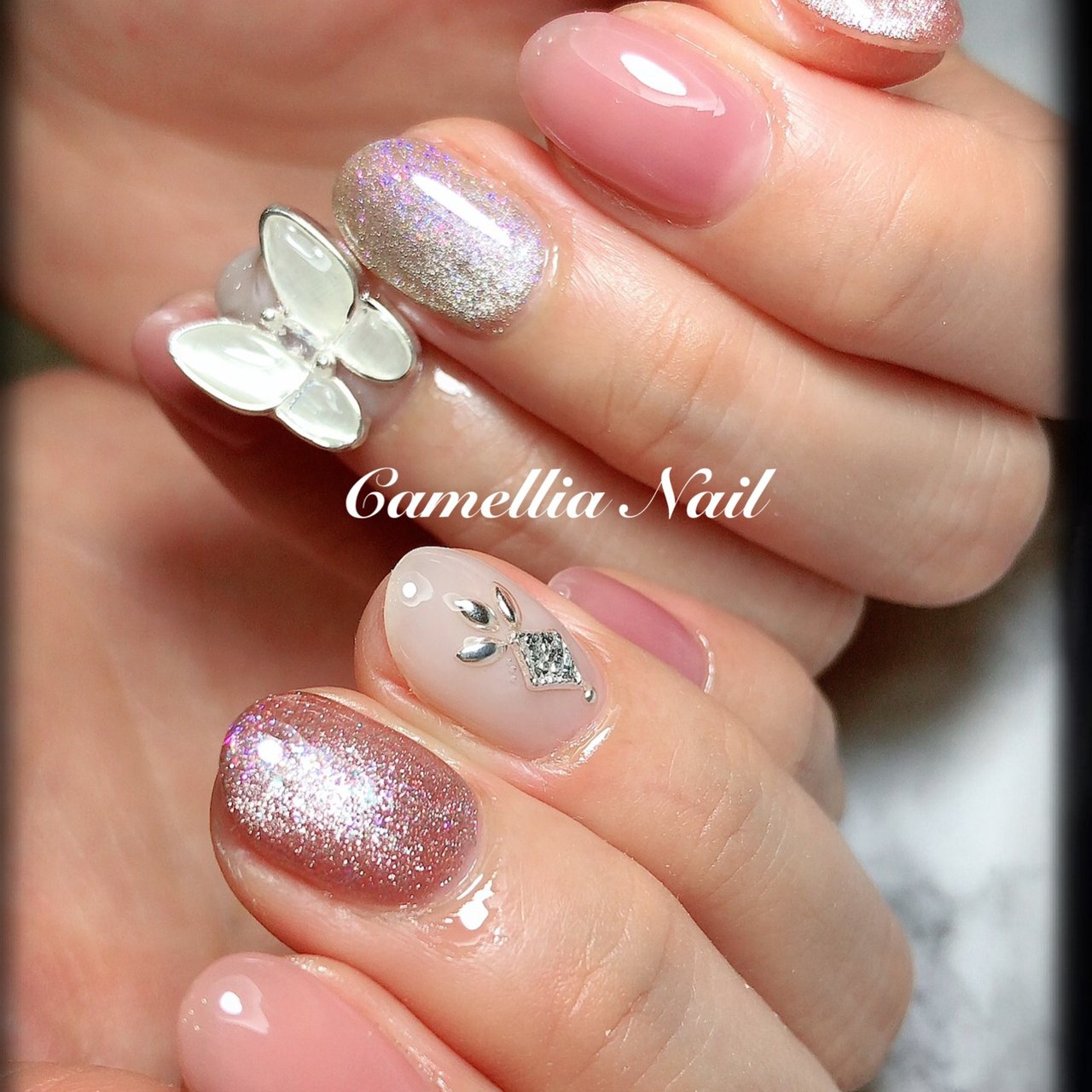 オールシーズン ハンド ビジュー 3d マグネット Camellia Nailのネイルデザイン No ネイルブック