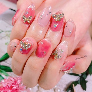 蝶々パーツネイルのネイルデザイン ネイルブック