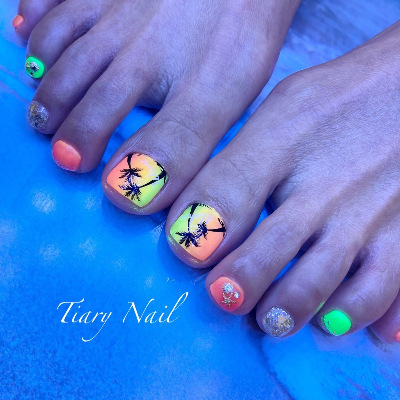 夏 海 リゾート オフィス フット Tiarynail ティアリーネイルのネイルデザイン No ネイルブック
