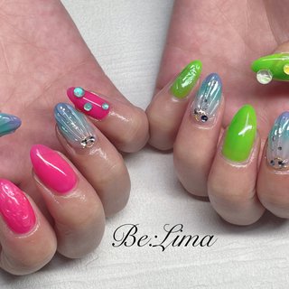 人気順 人魚の鱗 マーメイド 八日市ネイルのネイルデザイン ネイルブック