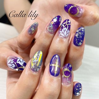 春 グラデーション 紫のネイルデザイン ネイルブック