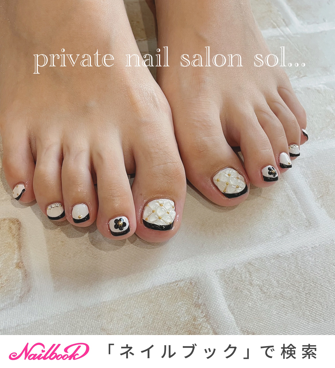白黒のネイルデザイン ネイルブック
