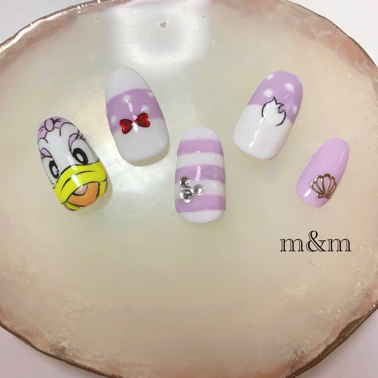 ハンド 痛ネイル キャラクター ストライプ ジェルネイル Nail Salon M Mのネイルデザイン No ネイルブック