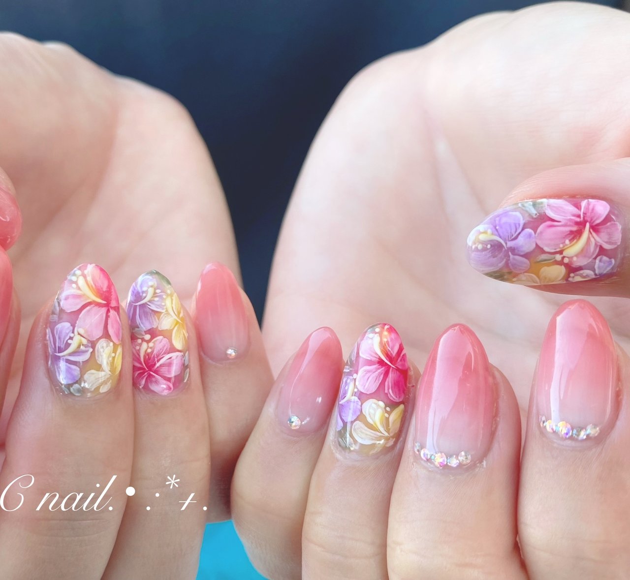 夏 旅行 海 リゾート ハンド 鈴鹿市 Cnailのネイルデザイン No 655 ネイルブック