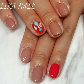 モカベージュネイルのネイルデザイン ネイルブック