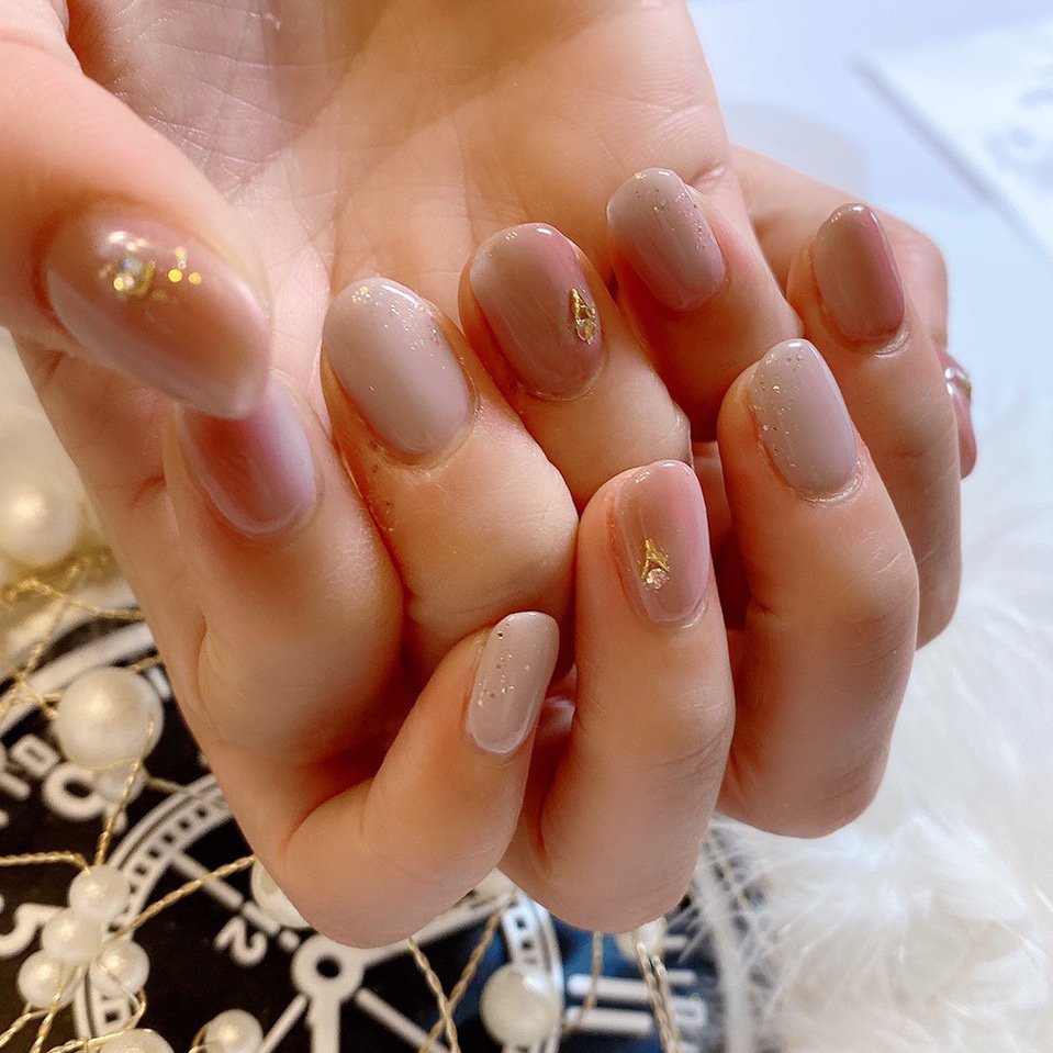 オールシーズン ハンド ミディアム ベージュ グレージュ Nail Salon Meili 埼玉日進のネイルデザイン No ネイル ブック