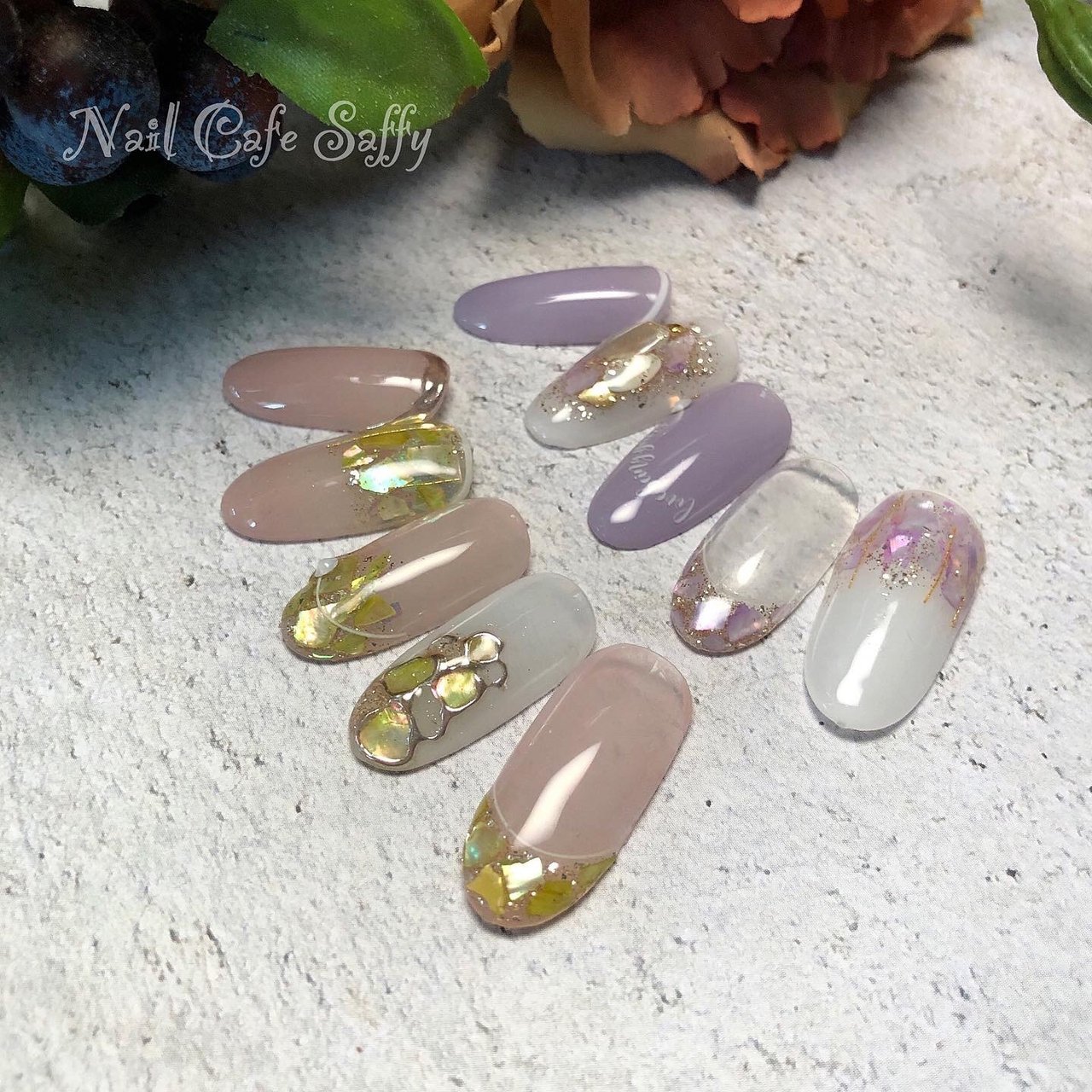 オールシーズン オフィス デート ハンド シェル Satorinのネイルデザイン No ネイルブック