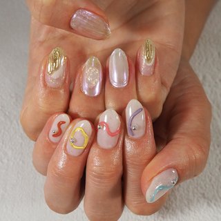 オーロラパウダーのネイルデザイン ネイルブック