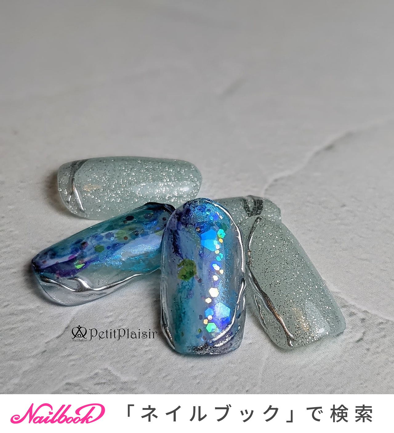 海 シンプルのネイルデザイン ネイルブック