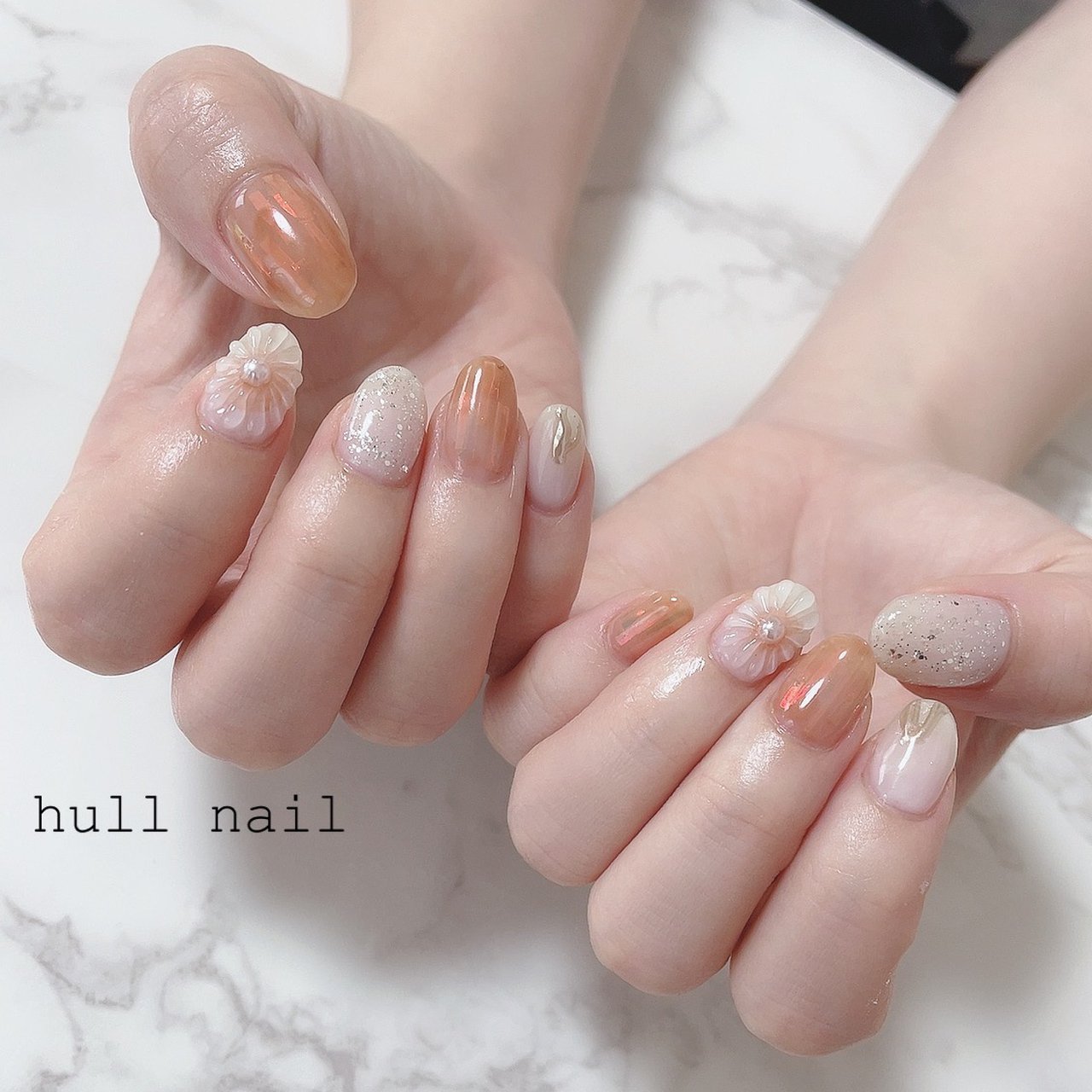 夏 秋 ハンド ホログラム フラワー Hull Nailのネイルデザイン No ネイルブック