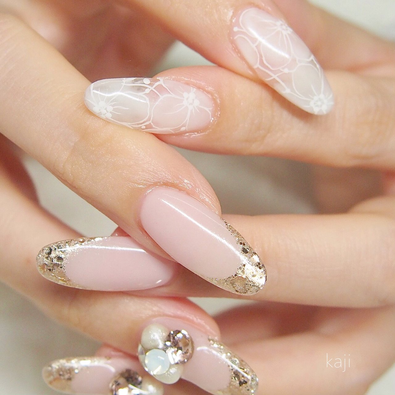 夏 秋 オールシーズン ハンド フレンチ Nail Kajiのネイルデザイン No ネイルブック