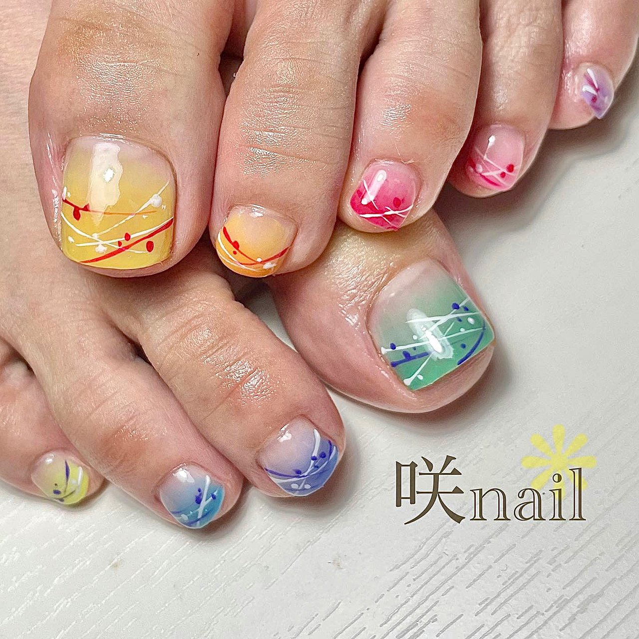 夏 海 浴衣 デート フット 咲nail サキネイル のネイルデザイン No ネイルブック