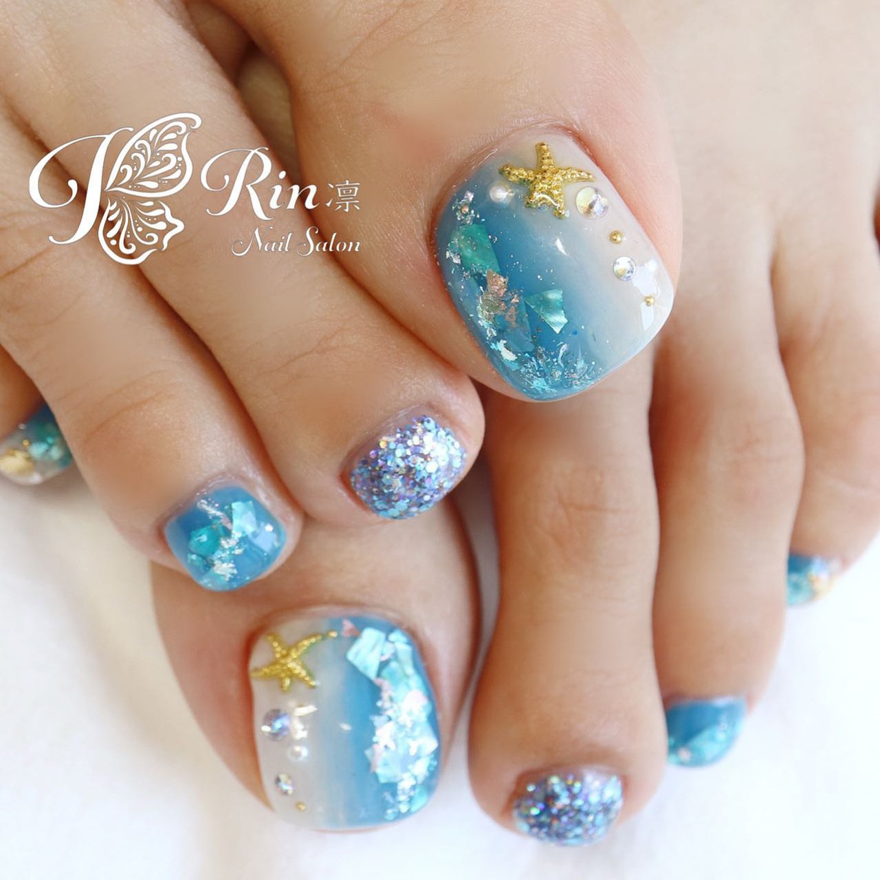 夏 海 リゾート 女子会 フット Rin Nailのネイルデザイン No ネイルブック