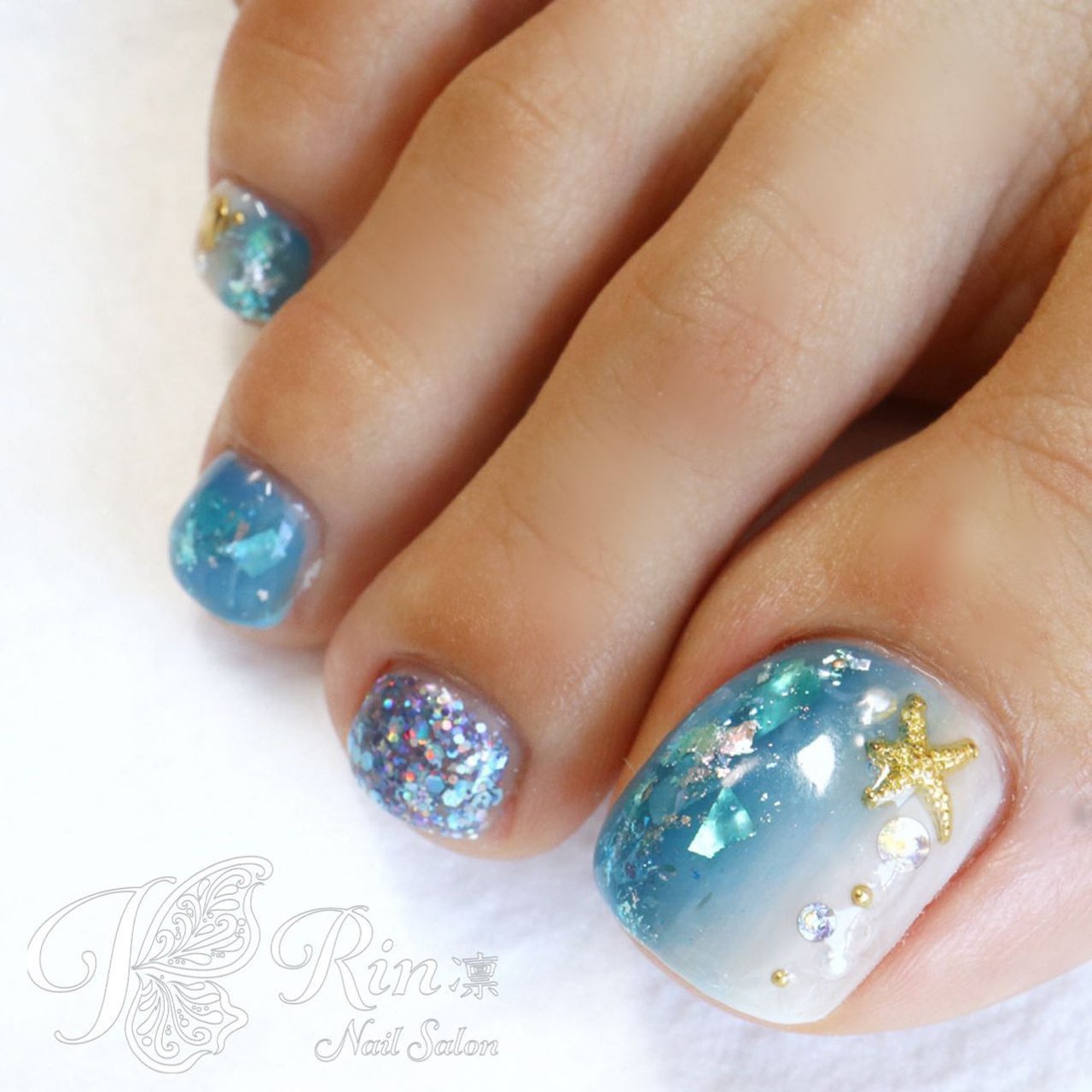 夏 海 リゾート 女子会 フット Rin Nailのネイルデザイン No ネイルブック