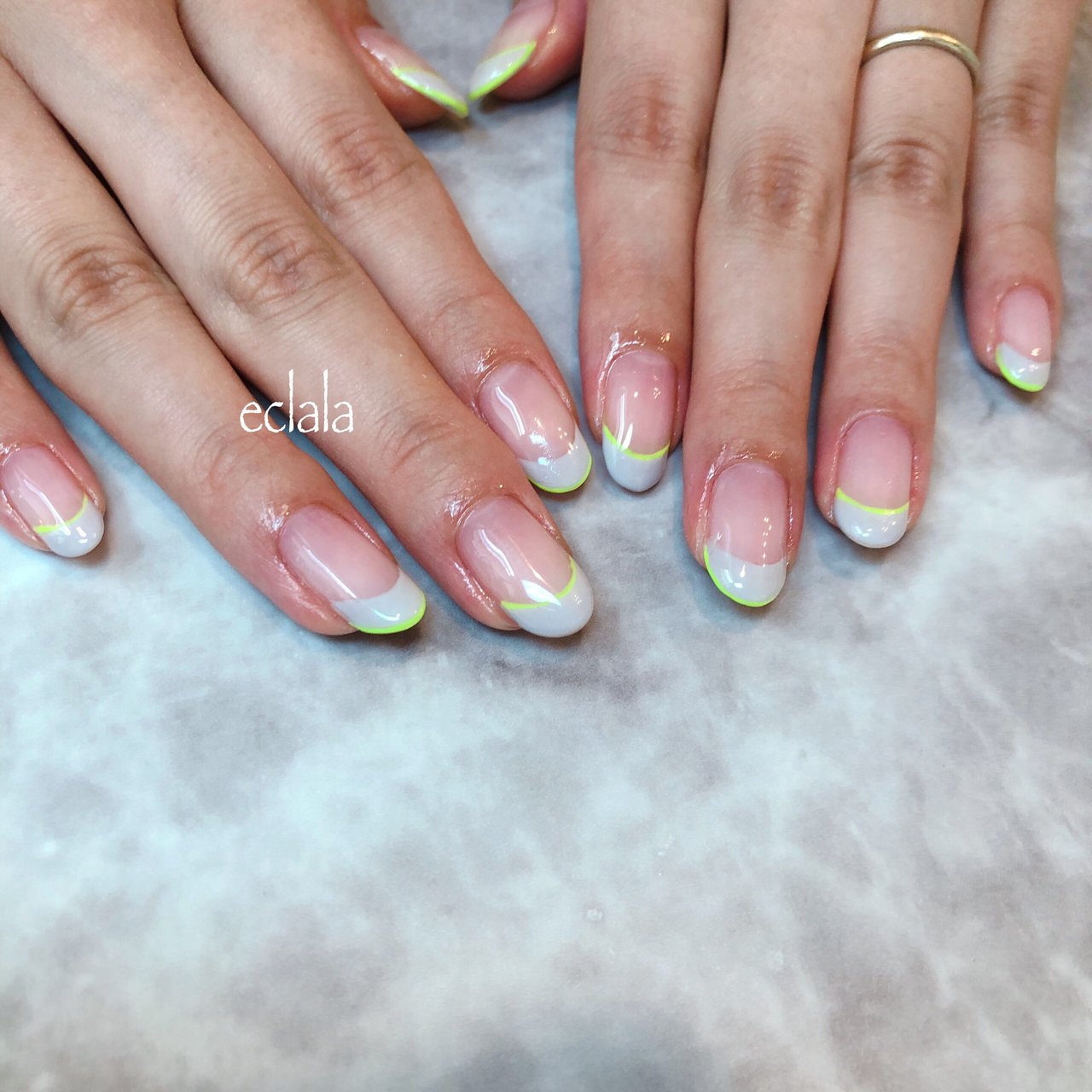夏 オールシーズン シンプル フレンチ 変形フレンチ Eclala エクララ のネイルデザイン No ネイルブック
