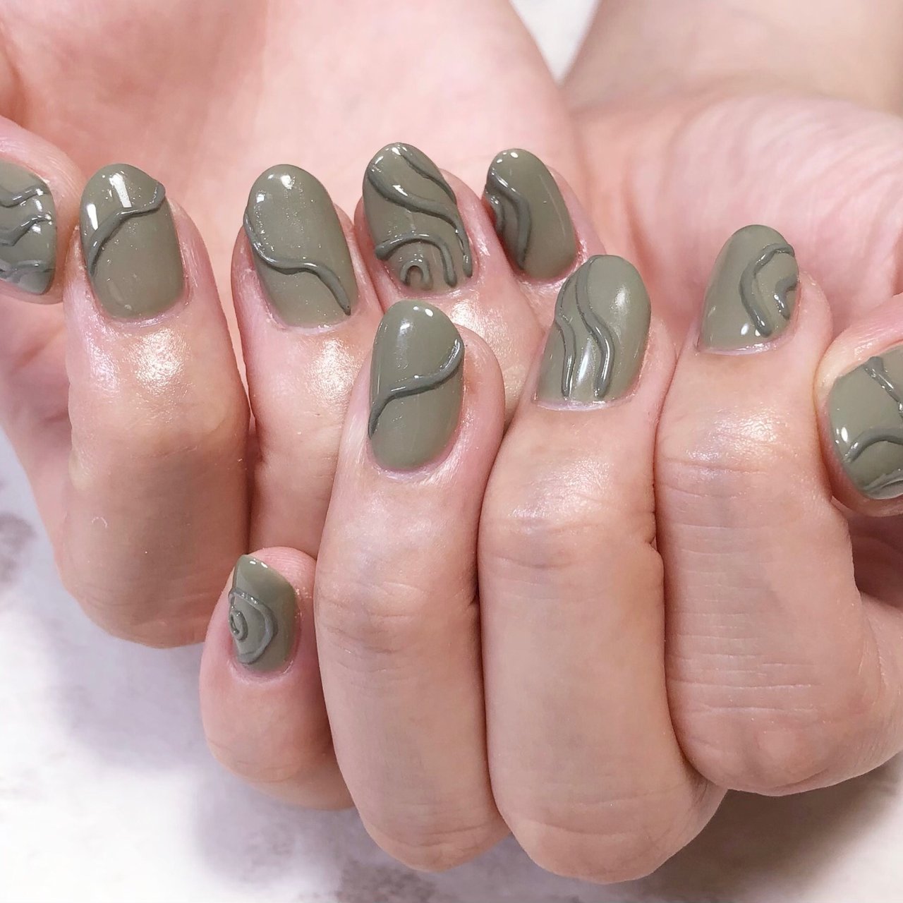 秋 ハンド ワンカラー ニュアンス ミディアム Nail Salon C のネイルデザイン No ネイルブック