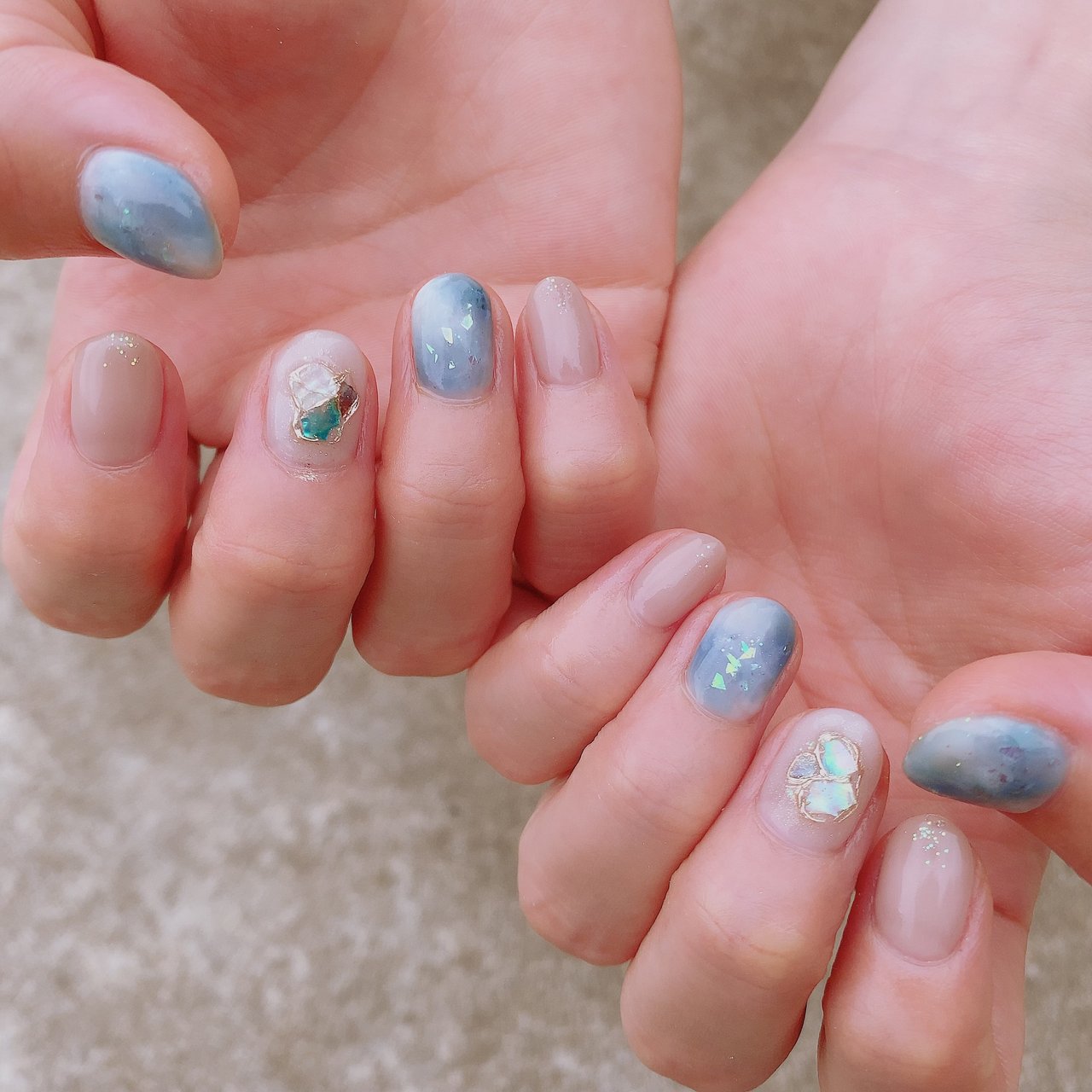 夏 秋 ハンド シェル ショート Tinkのネイルデザイン No ネイルブック
