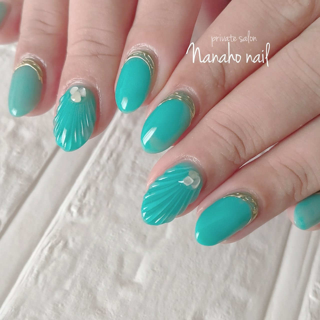 夏/ハンド/シンプル/ワンカラー/シェル - Nanaho☆nail(大阪府八尾市