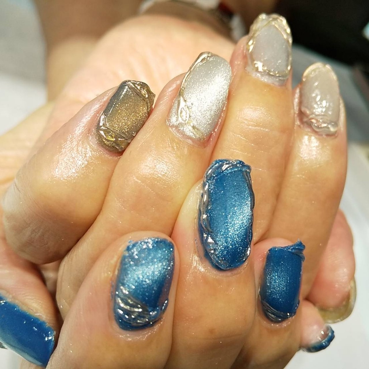 夏 ハンド ワンカラー マグネット ネイビー S Nailのネイルデザイン No ネイルブック