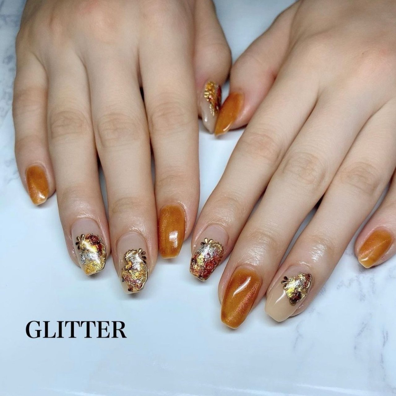 夏 オールシーズン ハンド ニュアンス マグネット Glitterのネイルデザイン No ネイルブック