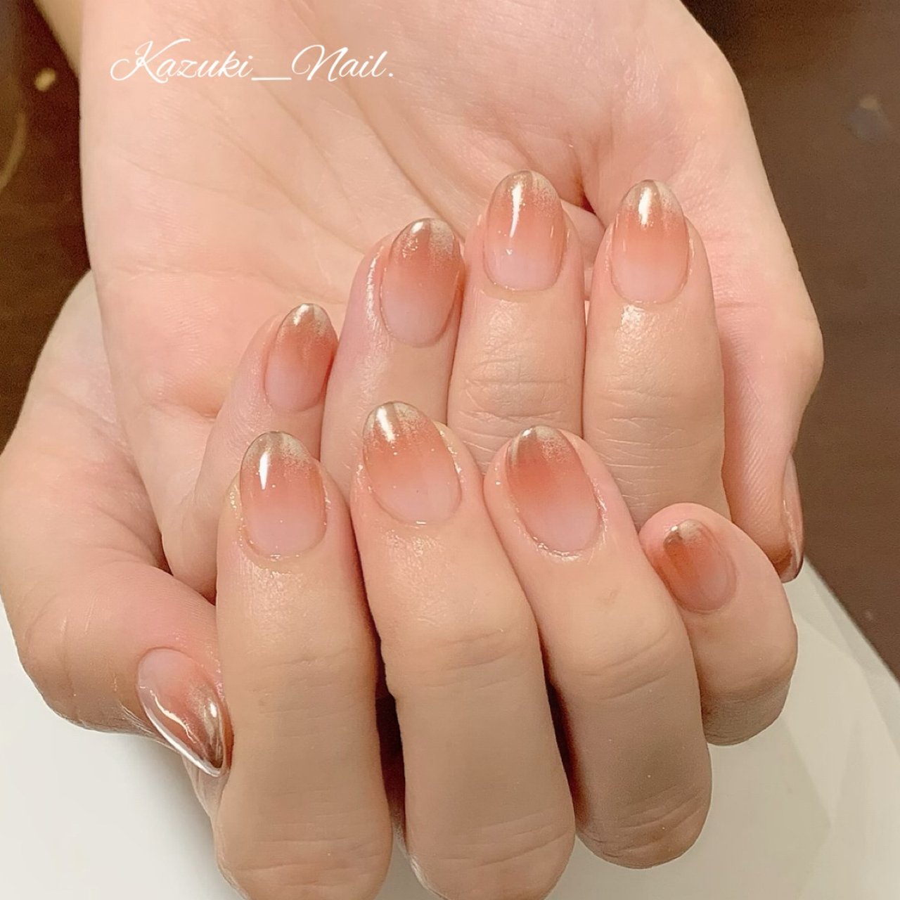 夏 秋 ハンド グラデーション ミラー Kazuki Nail のネイルデザイン No ネイルブック