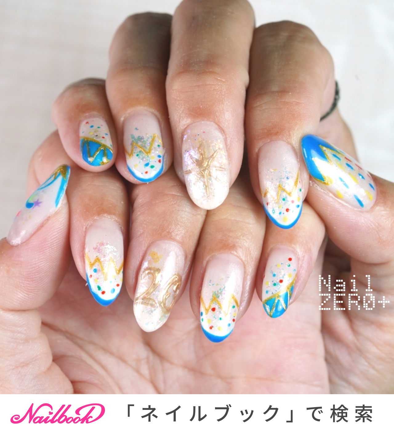 夏 リゾート パーティー ハンド 変形フレンチ 塩見隼人 池袋 ネイルゼロプラスのネイルデザイン No ネイルブック