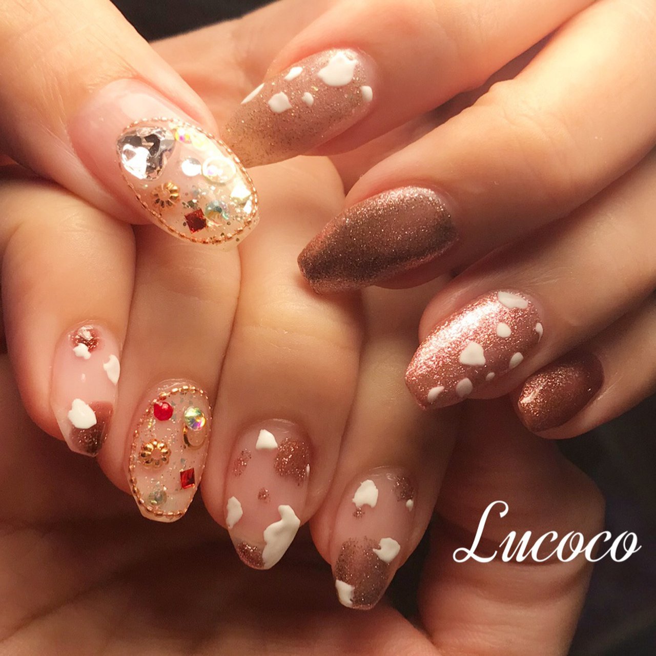 ピンク セルフネイル Lucocoのネイルデザイン No ネイルブック