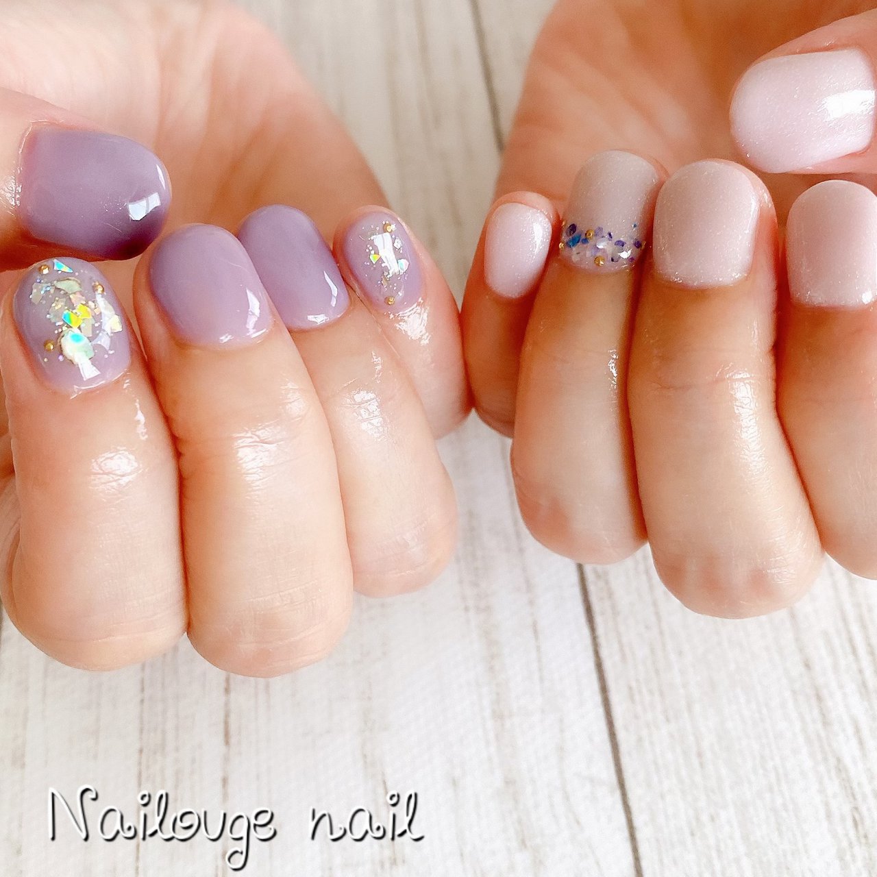 オールシーズン パーティー デート ハンド ホログラム Nailsalon Nailougeのネイルデザイン No ネイルブック