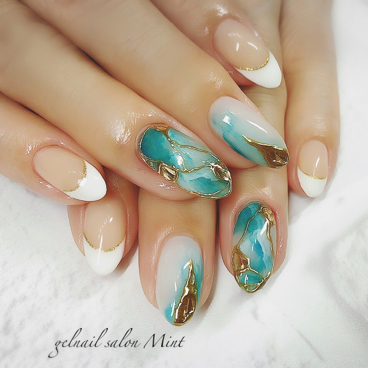 夏 海 リゾート ハンド フレンチ Aiのネイルデザイン No ネイルブック