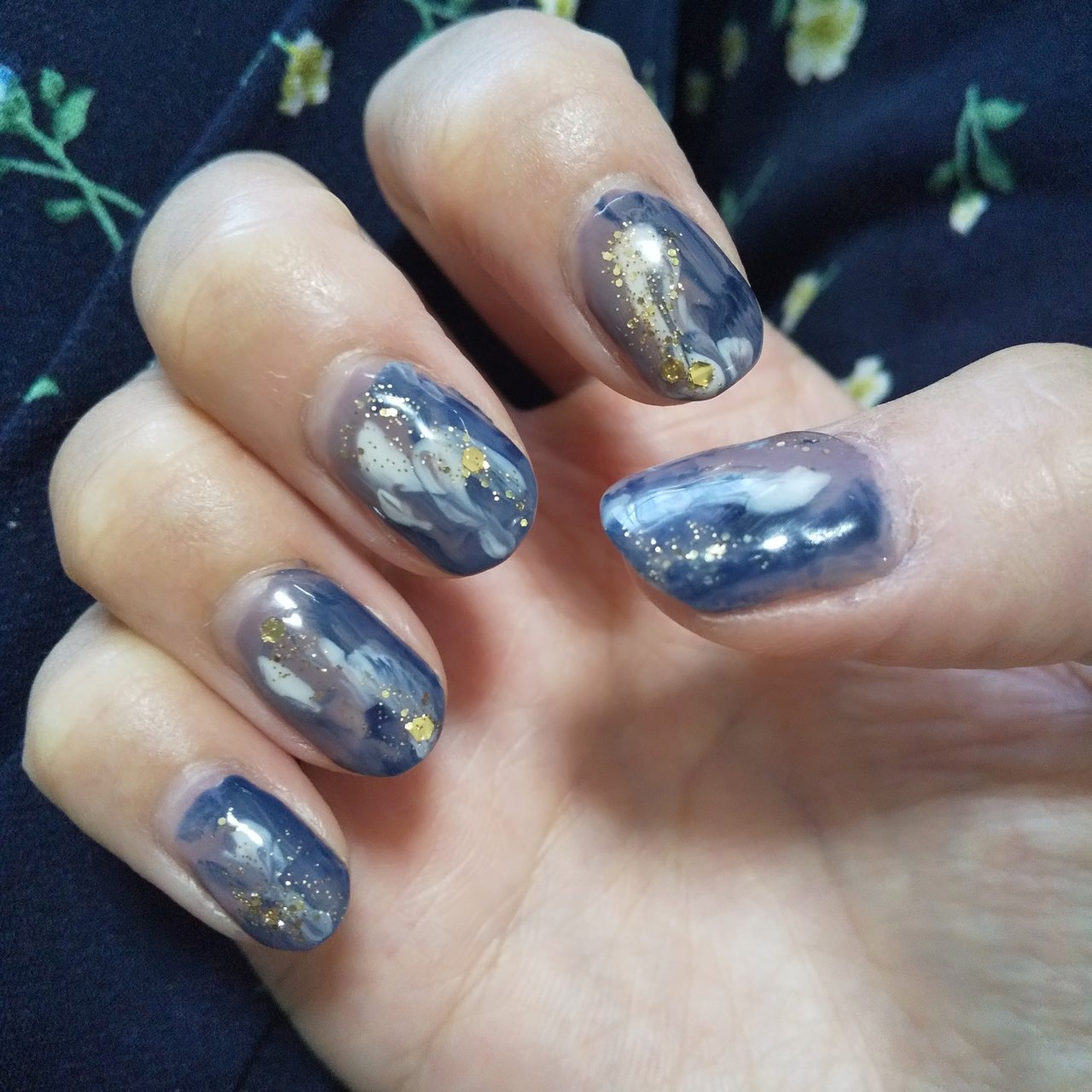 オールシーズン ハンド ネイビー グレー ゴールド Nb95のネイルデザイン No ネイルブック