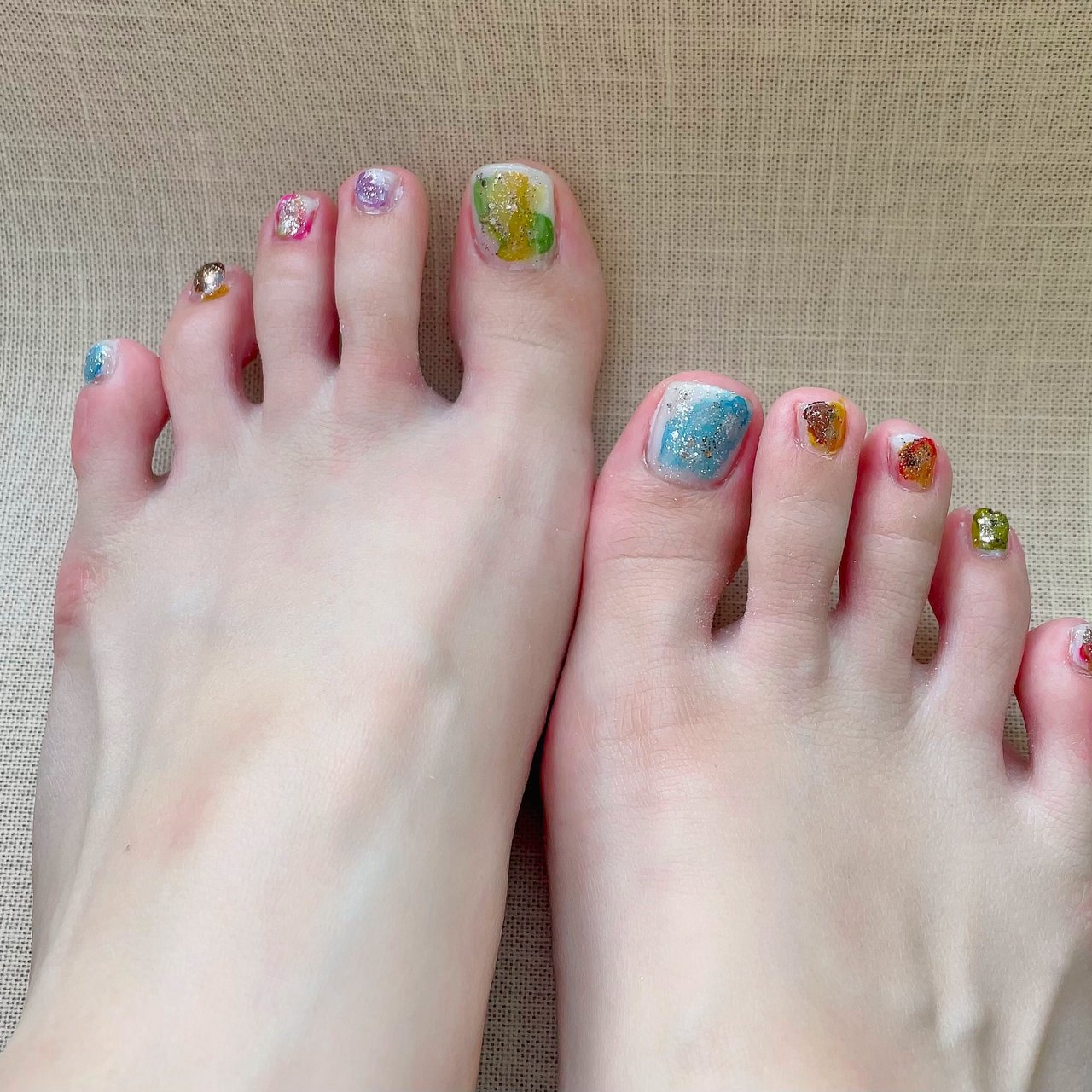 夏 フット シンプル ペディキュア セルフネイル Nail 𝐴𝑠 ｱｽ のネイルデザイン No ネイルブック