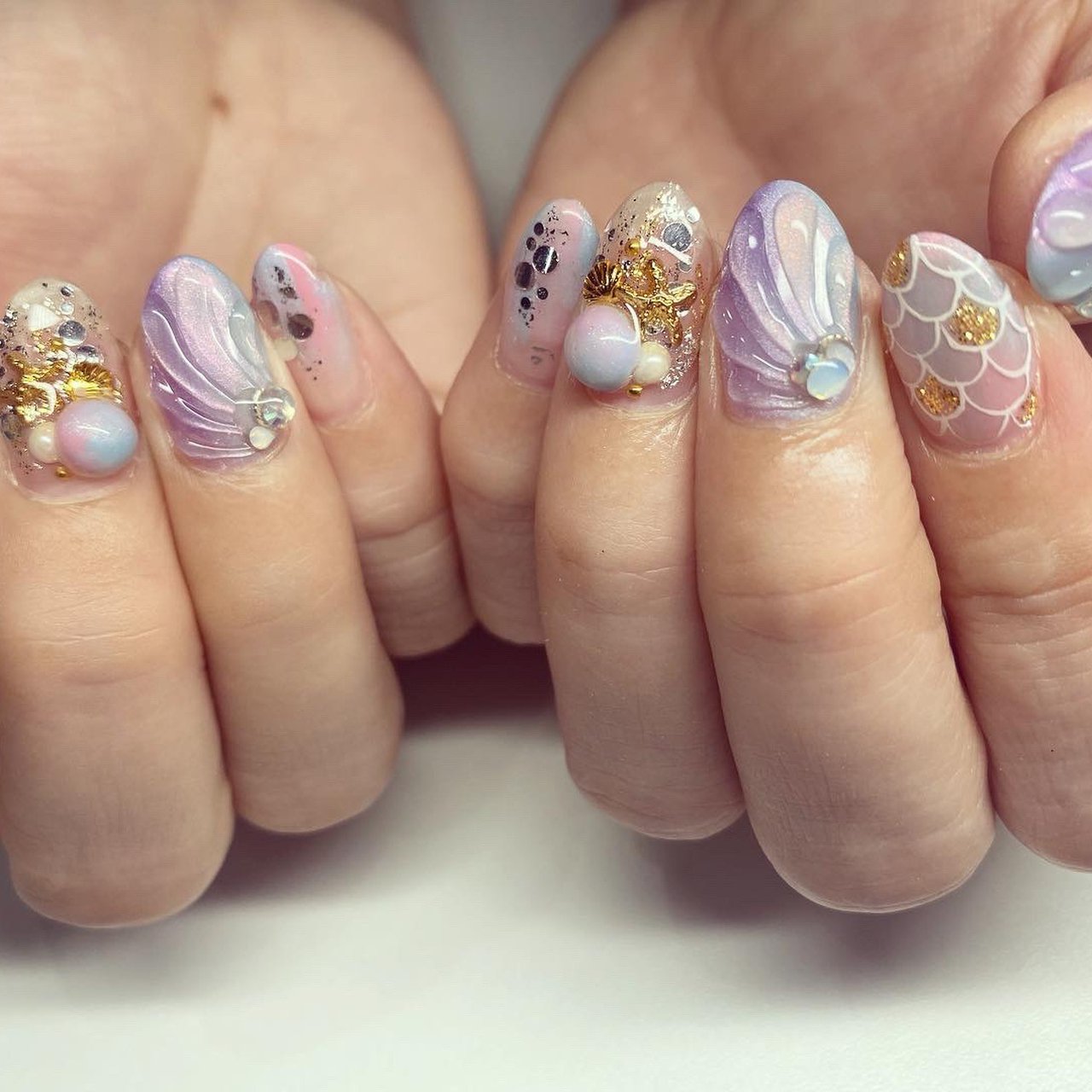 夏 旅行 海 ハンド ラメ Mii Nailのネイルデザイン No ネイルブック