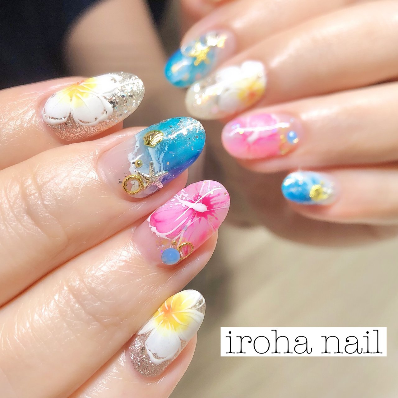 夏/旅行/海/リゾート/ハンド - iroha_nail.neのネイルデザイン[No