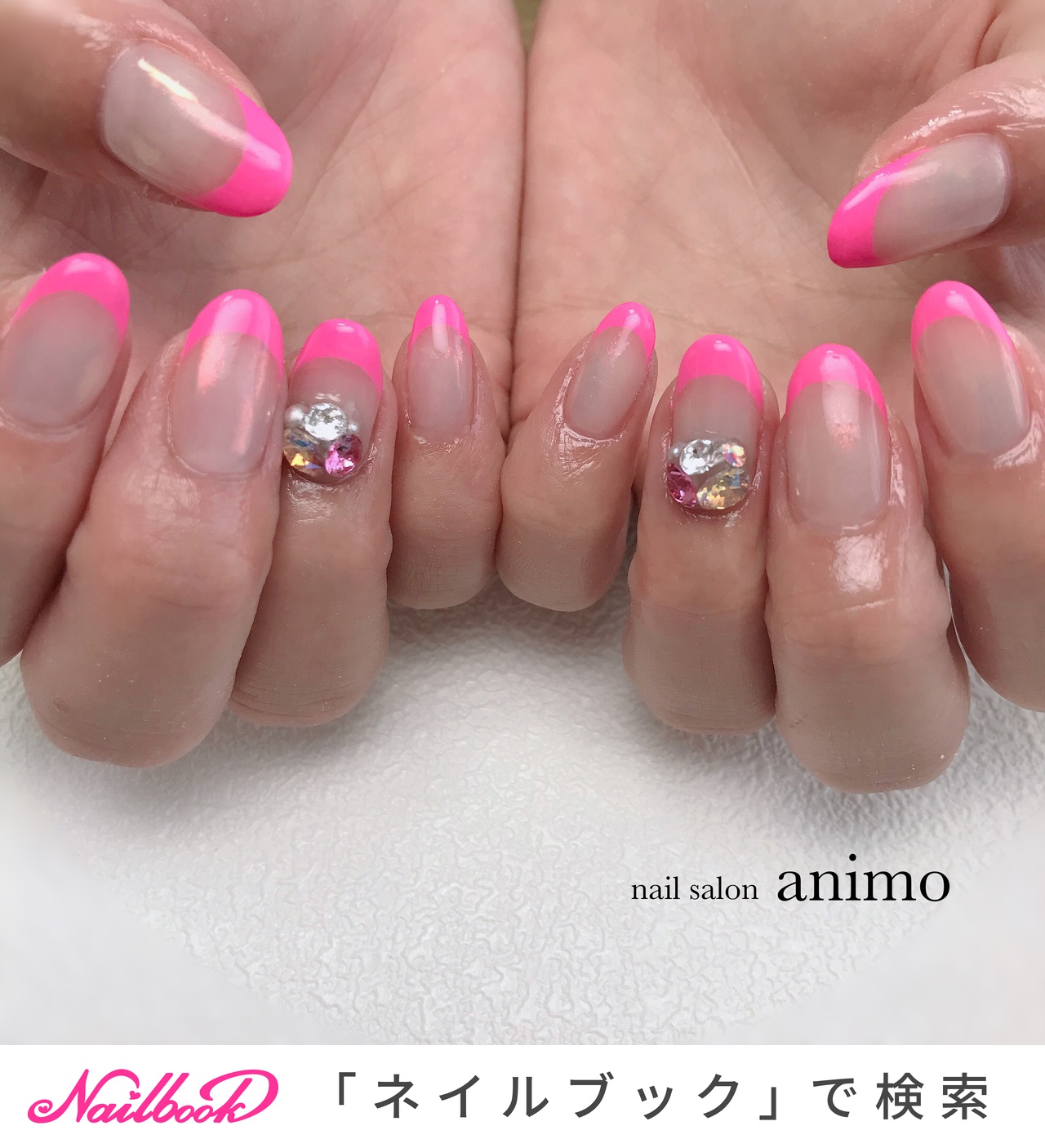 ネオンピンクのネイルデザイン ネイルブック