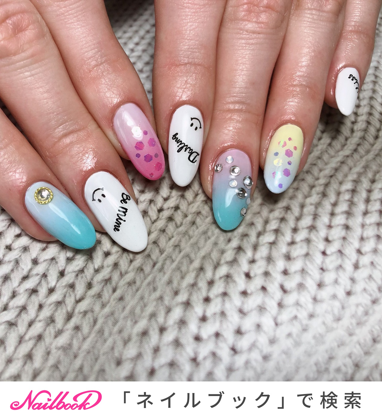 おすすめ順 ターコイズ 白のネイルデザイン ネイルブック