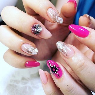 ピンクラメのネイルデザイン ネイルブック