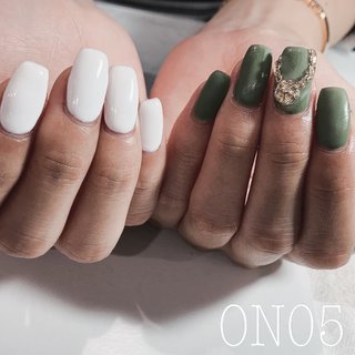 シンプル カーキのネイルデザイン ネイルブック