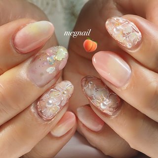 2025年】新着順｜#ピーチのネイルデザイン｜ネイルブック ネイルチップ