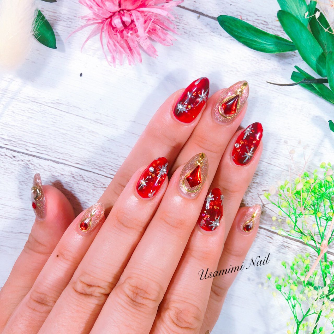 夏 秋 冬 ハンド ラメ うさみみのネイルデザイン No ネイルブック