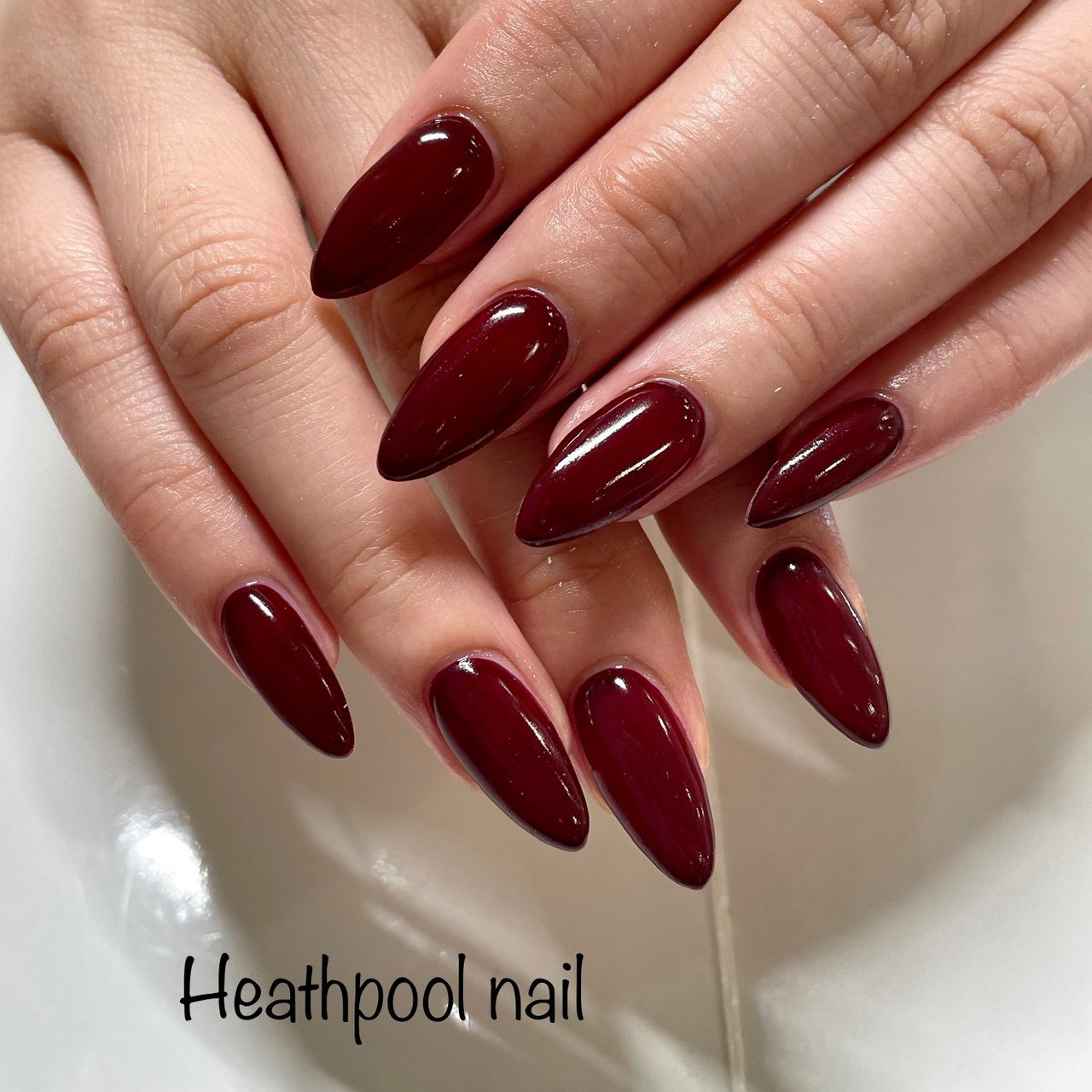 ハンド ワンカラー ボルドー ジェルネイル Heathpoolnailのネイルデザイン No ネイルブック