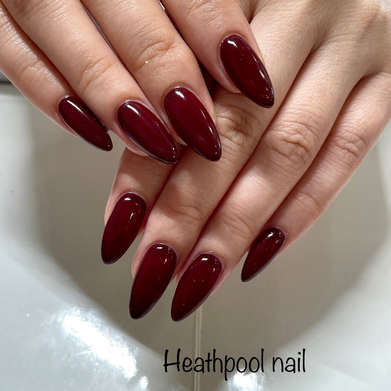 ハンド ワンカラー ボルドー ジェル Heathpoolnailのネイルデザイン No ネイルブック