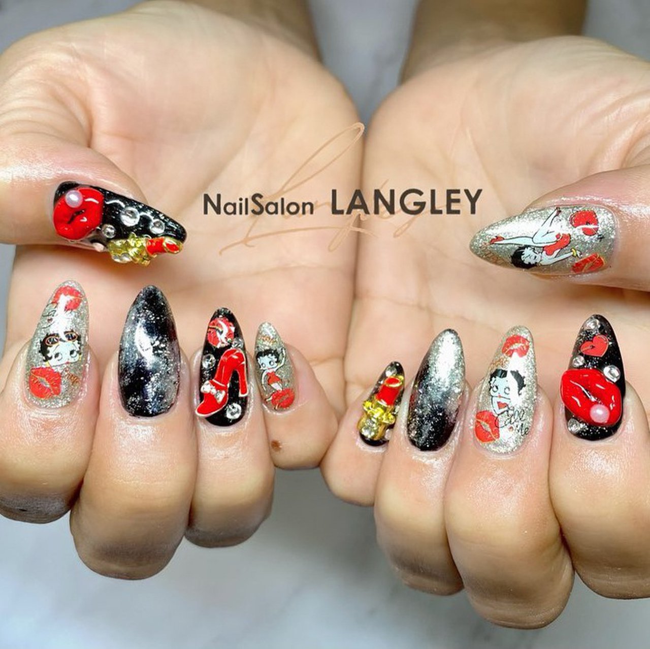 オールシーズン バレンタイン ライブ パーティー ハンド Nailsalon Langleyのネイルデザイン No ネイルブック